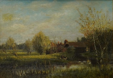 James George Bingley (1840 - 1920), oil on board, The Old Mill, Ambersham, 25 x 35cm. Condition - fair to good